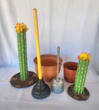 Load image into Gallery viewer, Cactus fun bathroom decor housewarming gift hide toilet plunger &amp; scrub brush
