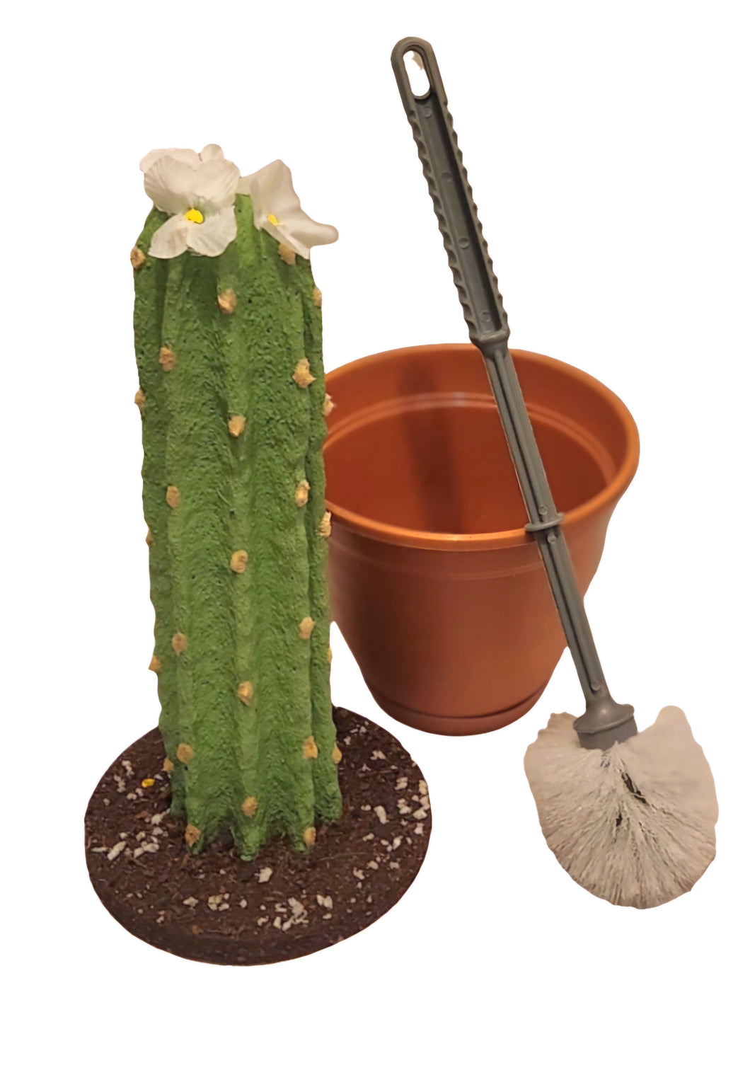 decorative Cactus cover for toilet bowl scrub brush fun decor Potty Plants