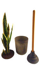 Load image into Gallery viewer, Potty Plants Toilet Snake Plant Plunger Decorative Cover Hides Bathroom Cleaning Tools
