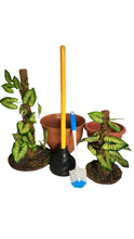 Load image into Gallery viewer, Arrowhead plant bathroom decoration plunger and toilet scrubber brush covers containers look like houseplants POTTY PLANTS
